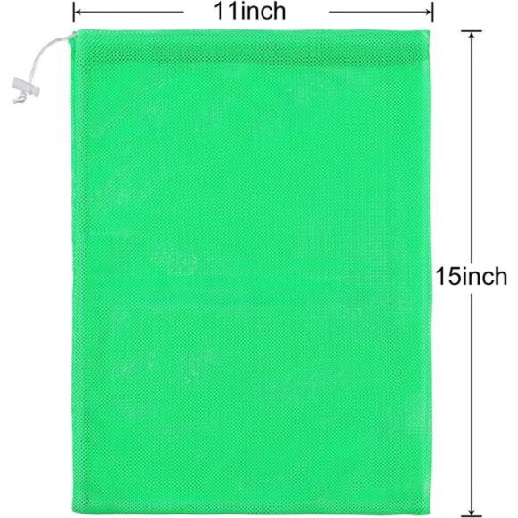 6 Pieces Mesh Stuff Sack, 11 x 15 Inch Durable Nylon Drawstring Laundry Bag - Picture 3 of 7